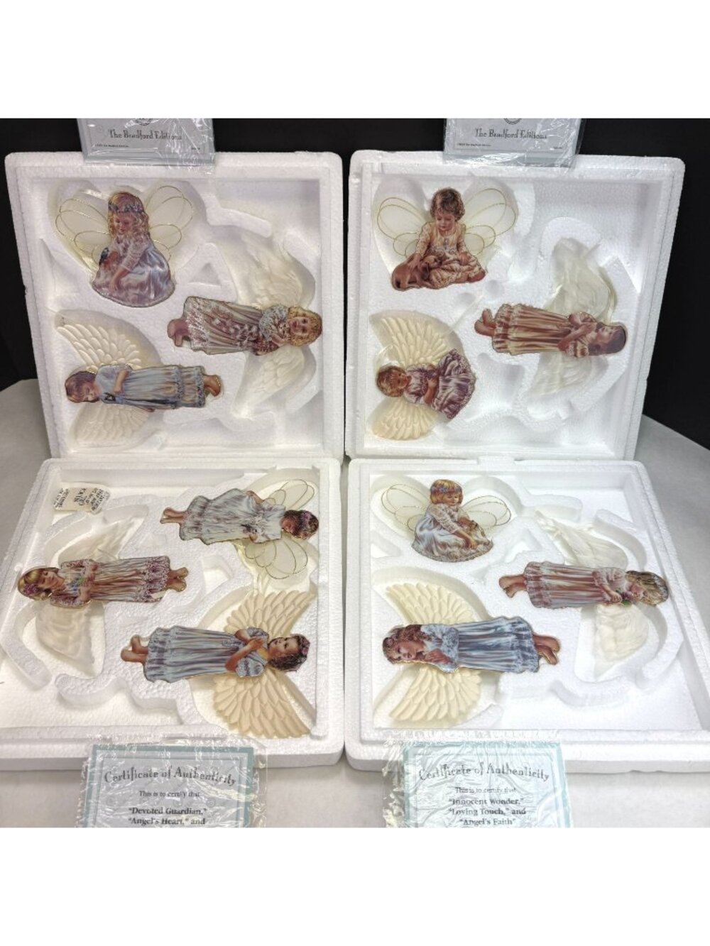 Bradford Dona Gelsinger Heaven's Little Angels Christmas Ornaments Sets 9-12